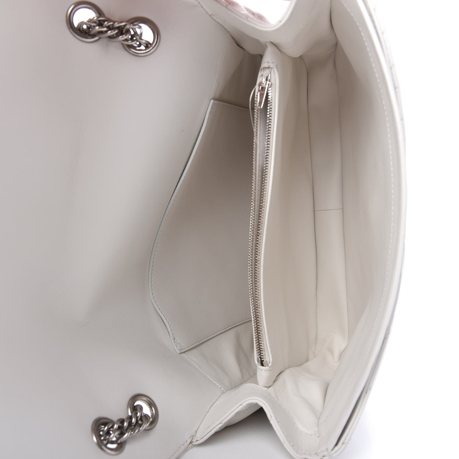 Balenciaga Calfskin Logo Matelasse Large BB Flap Chain Shoulder Bag White 5 of 12