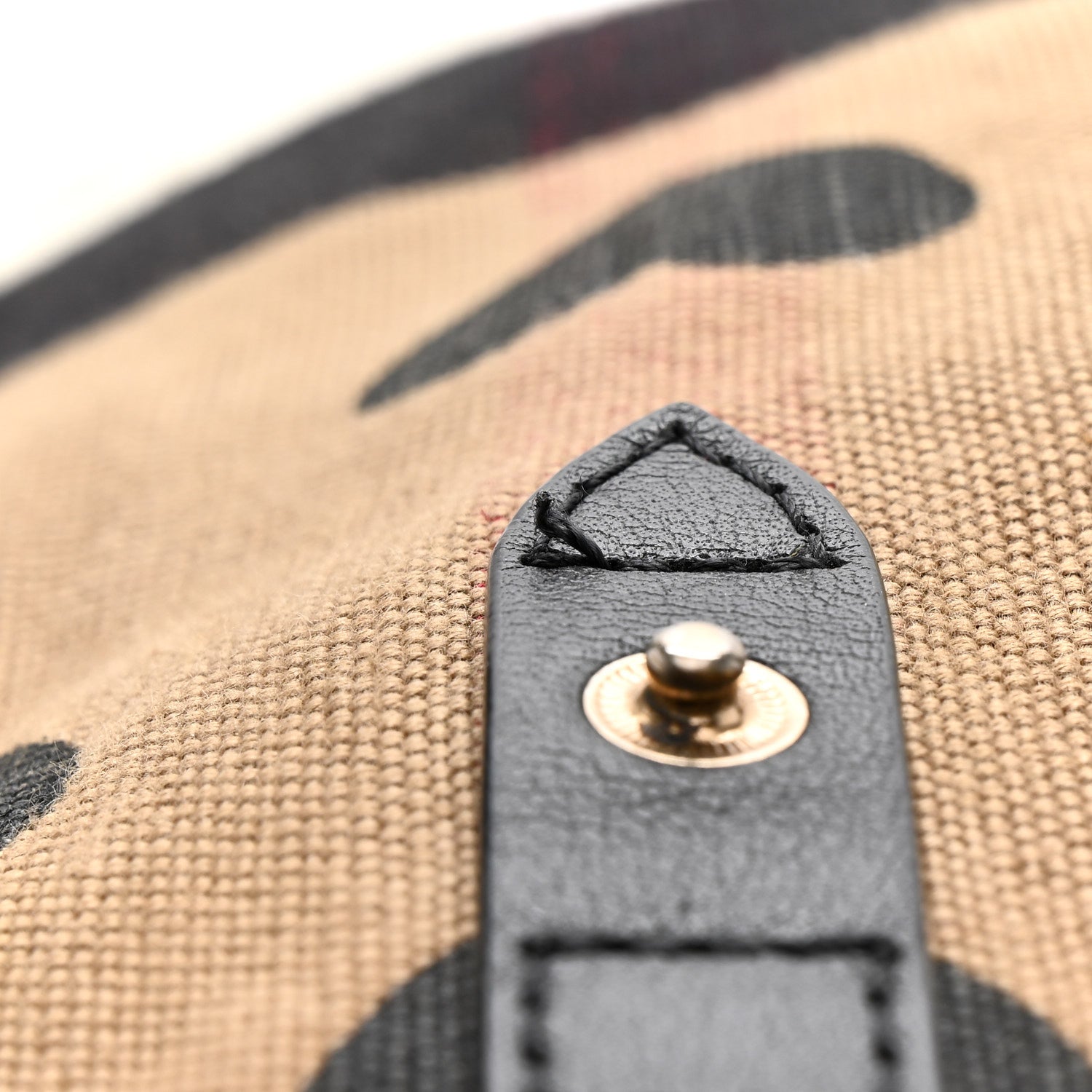 Burberry Overdyed Canvas Mega Check Heart Print Medium Chiltern Backpack Black 11 of 13