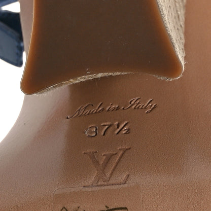 Louis Vuitton Monogram Denim Maia Wedge Sandal 37.5 7 of 8