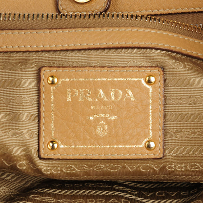 Prada Vitello Daino Side Zip Shopping Tote Sughero 6 of 9