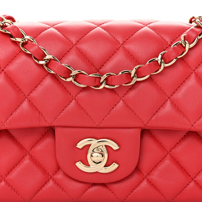 Chanel Lambskin Quilted Mini Rectangular Flap Red 8 of 11
