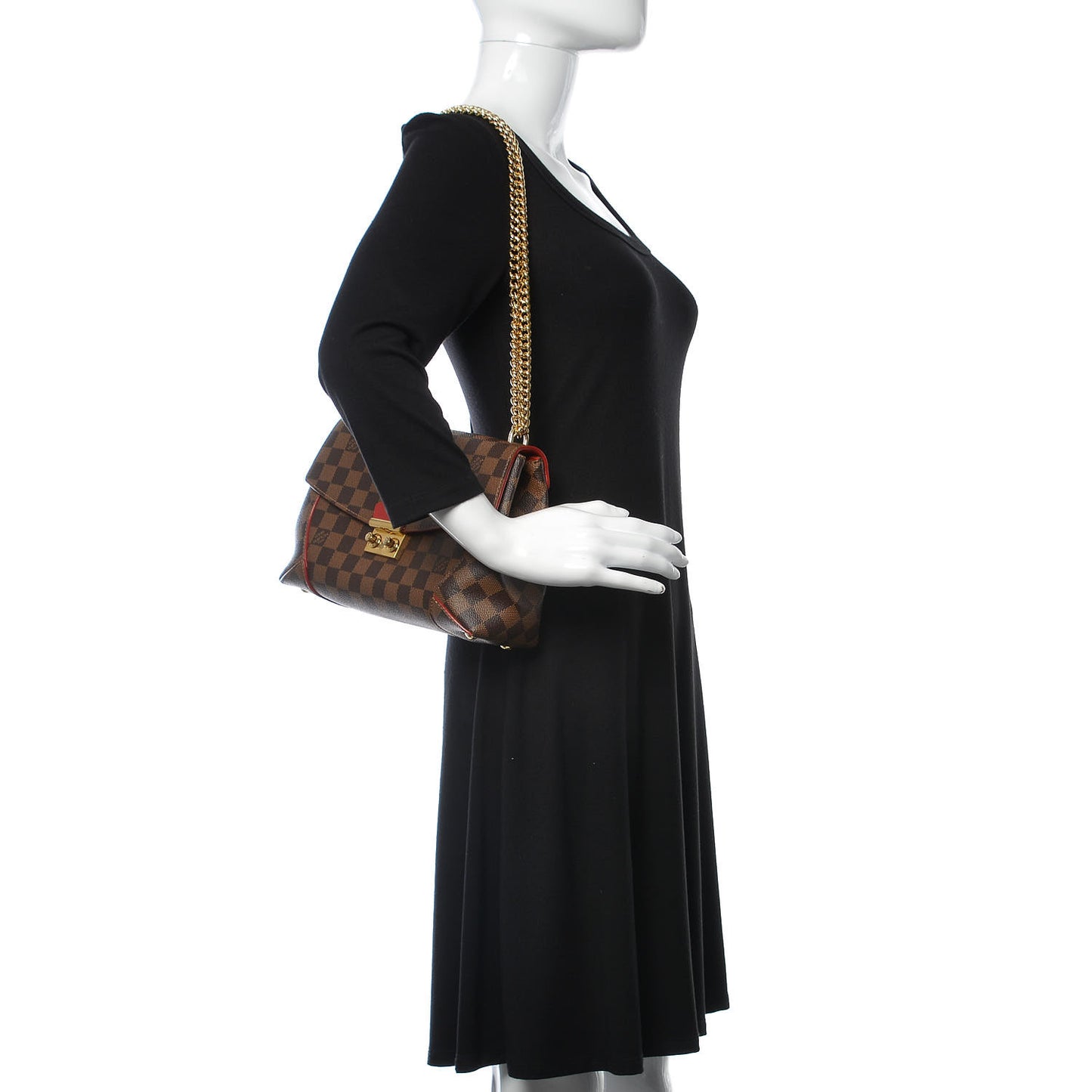 Damier Ebene Caissa Clutch Cherry