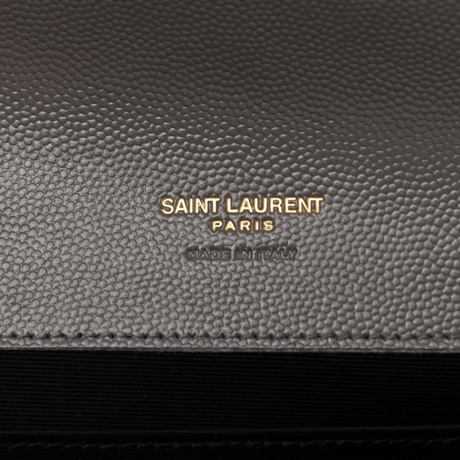 Saint Laurent Grain De Poudre Matelasse Chevron Monogram Envelope Clutch Fog 6 of 8