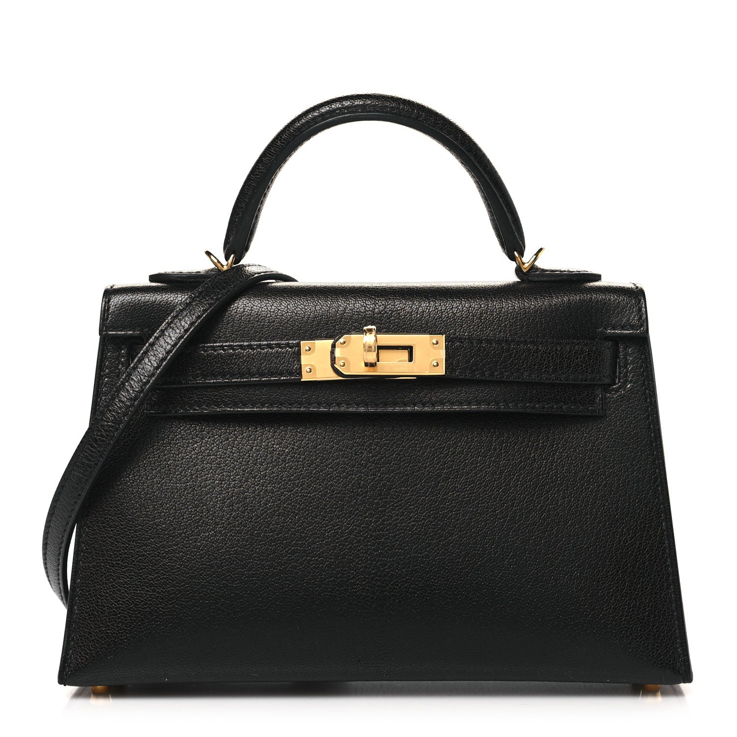 Hermes Chevre Chamkila Mini Kelly Sellier 20 Black 1 of 11