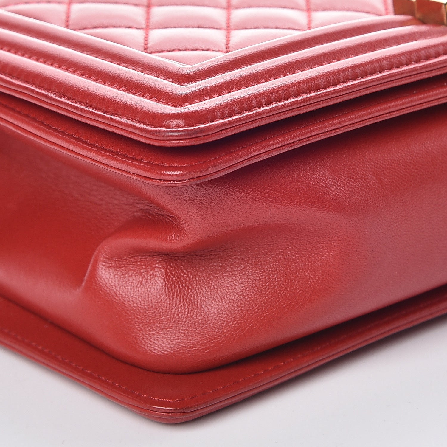 Chanel Lambskin Quilted Medium Boy Flap Red 8 of 10