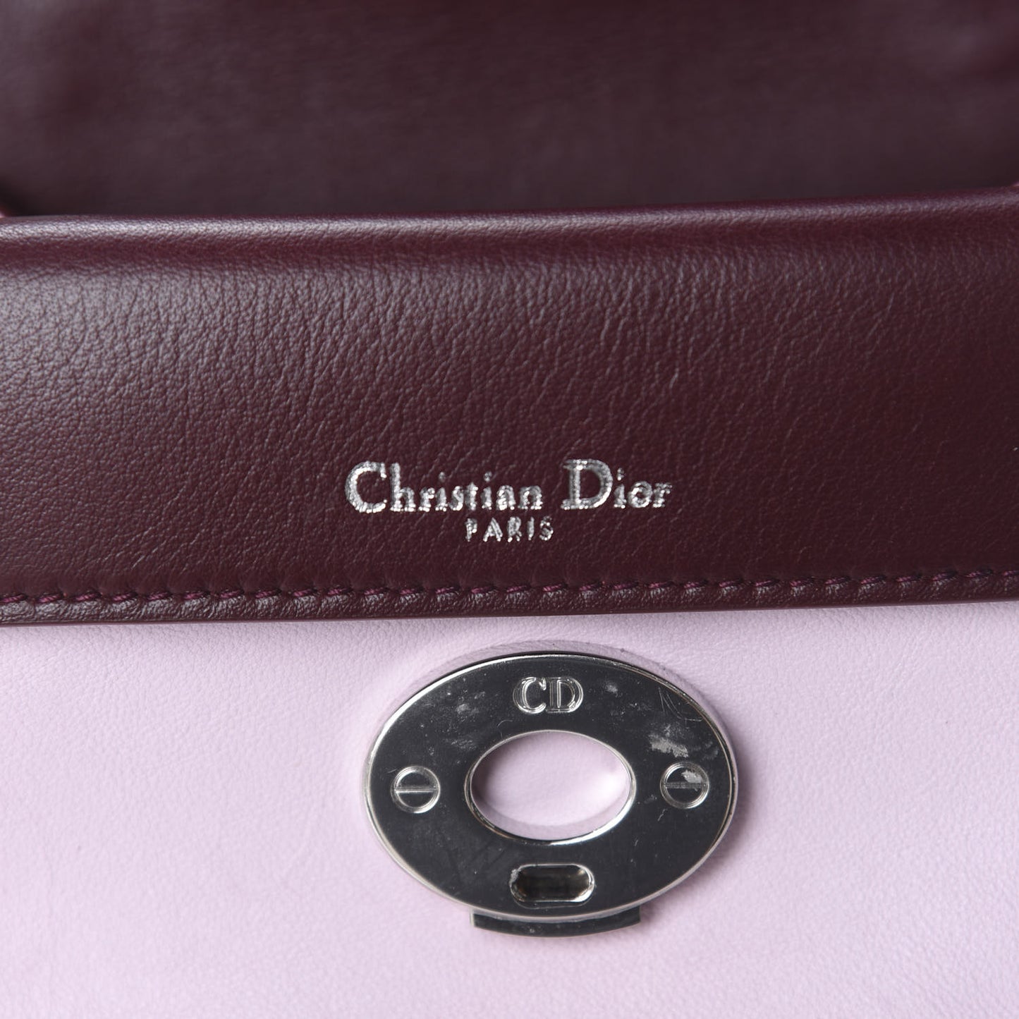 Calfskin Tri-Color Micro Be Dior Flap Pink Burgundy Red