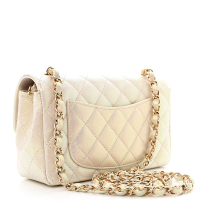 Chanel Iridescent Lambskin Quilted Mini Rectangular Flap Ivory 3 of 12