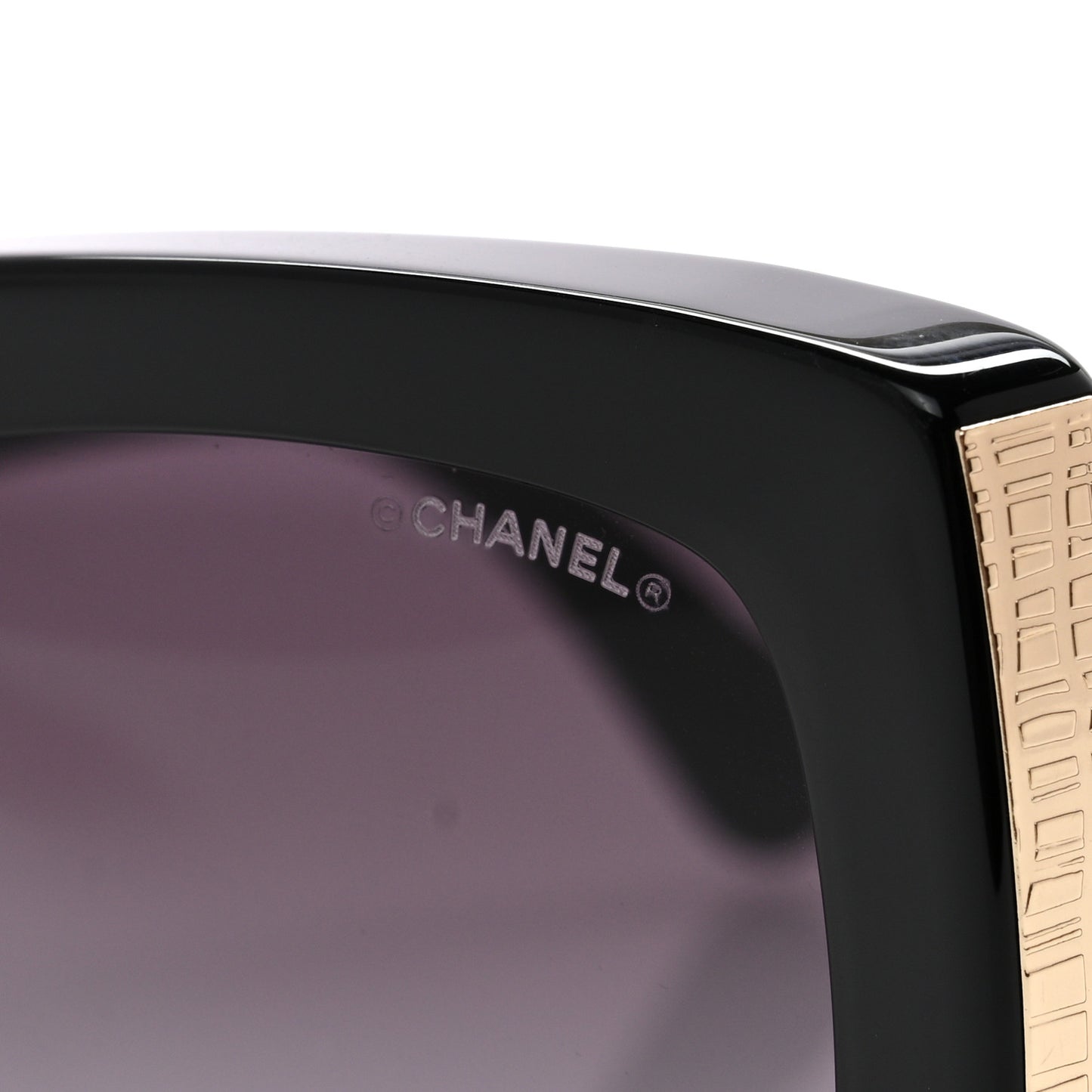 Acetate Rectangle Sunglasses 5435-A Black