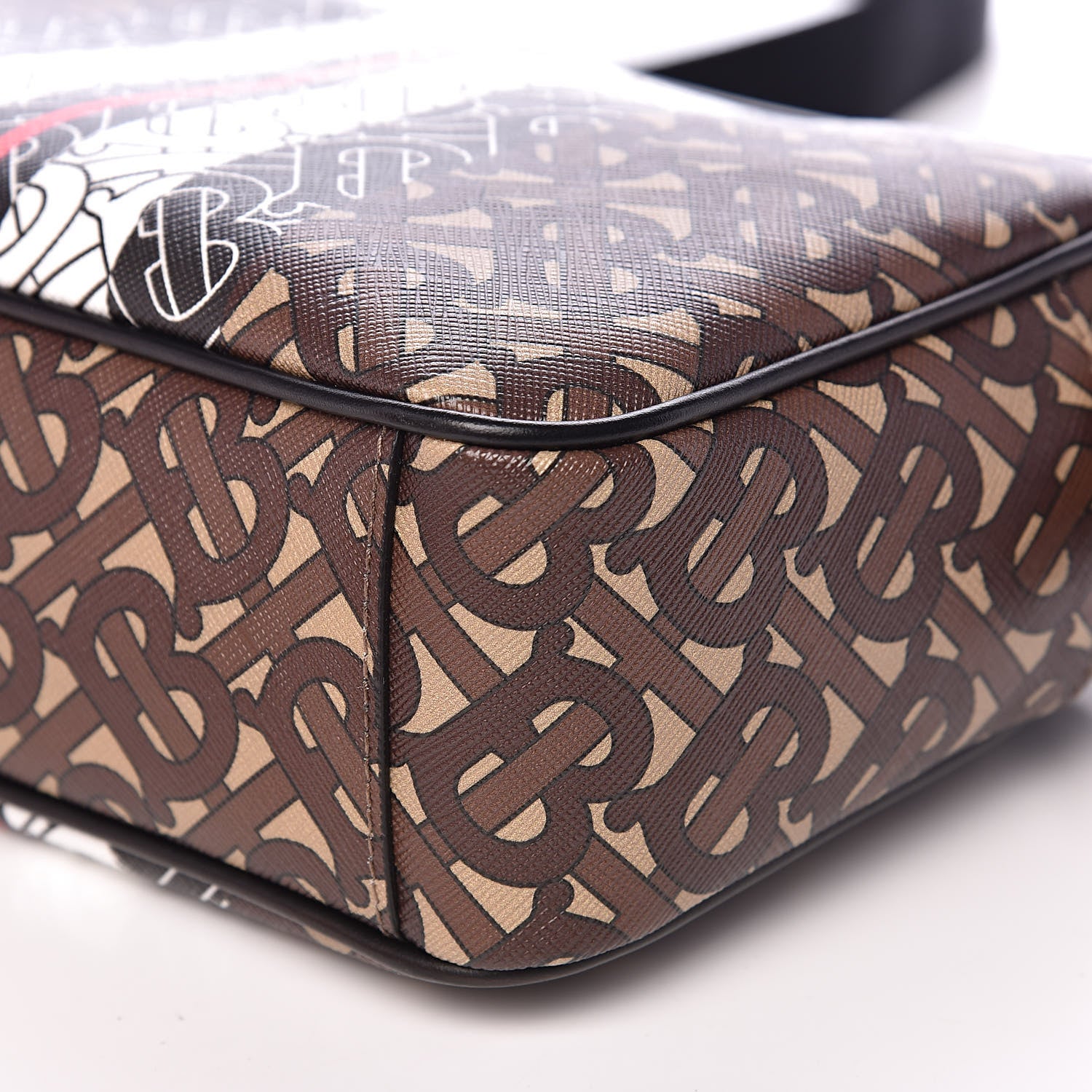 Burberry E-Canvas Monogram Stripe Crossbody Bag Bridle Brown 9 of 9