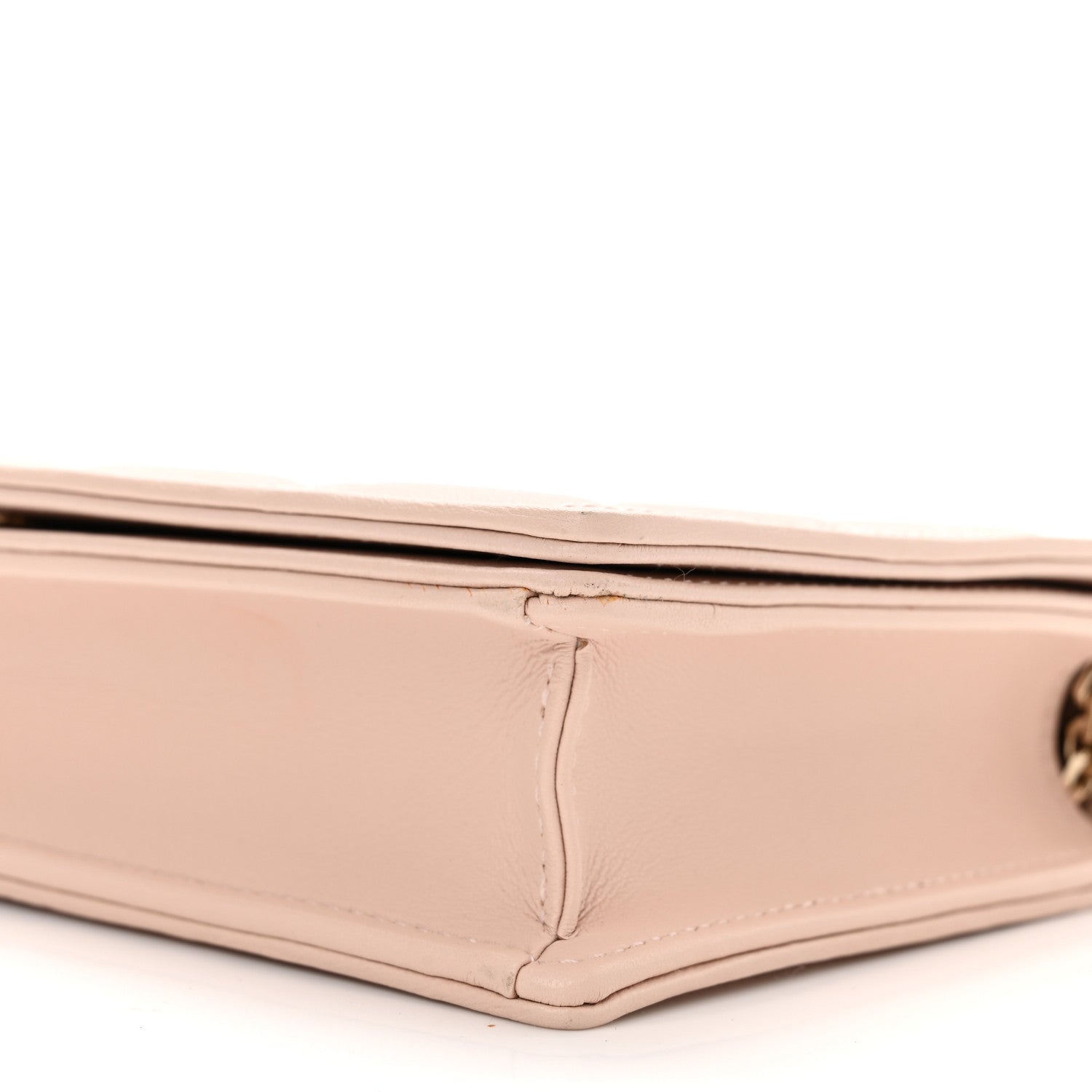 Christian Dior Lambskin Cannage Lady Dior Chain Wallet Beige 10 of 11
