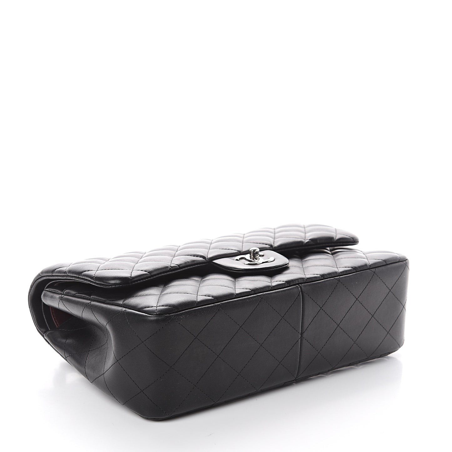 Lambskin Quilted Jumbo Double Flap Black