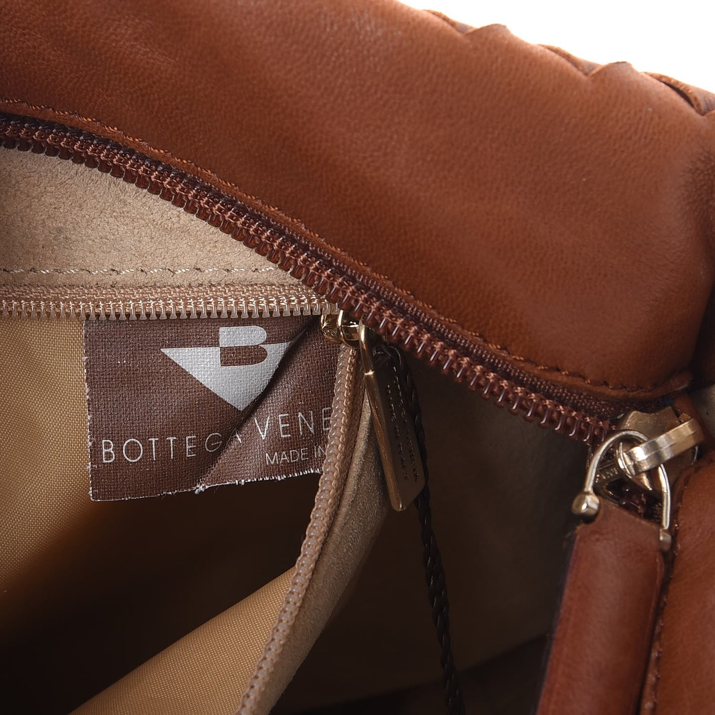 Nappa Intrecciato Shoulder Bag Tan