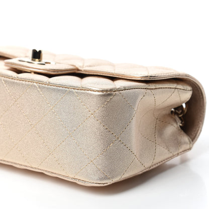 Chanel Metallic Lambskin Quilted Mini Rectangular Flap Gold 7 of 11