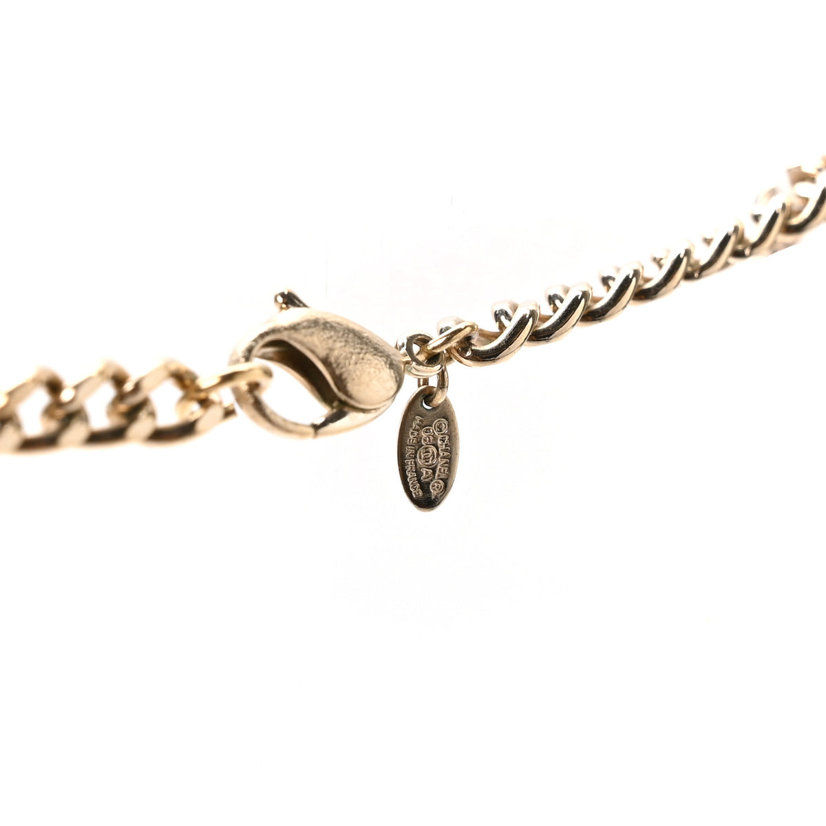 Painted Pearl CC Short Necklace Black Gold