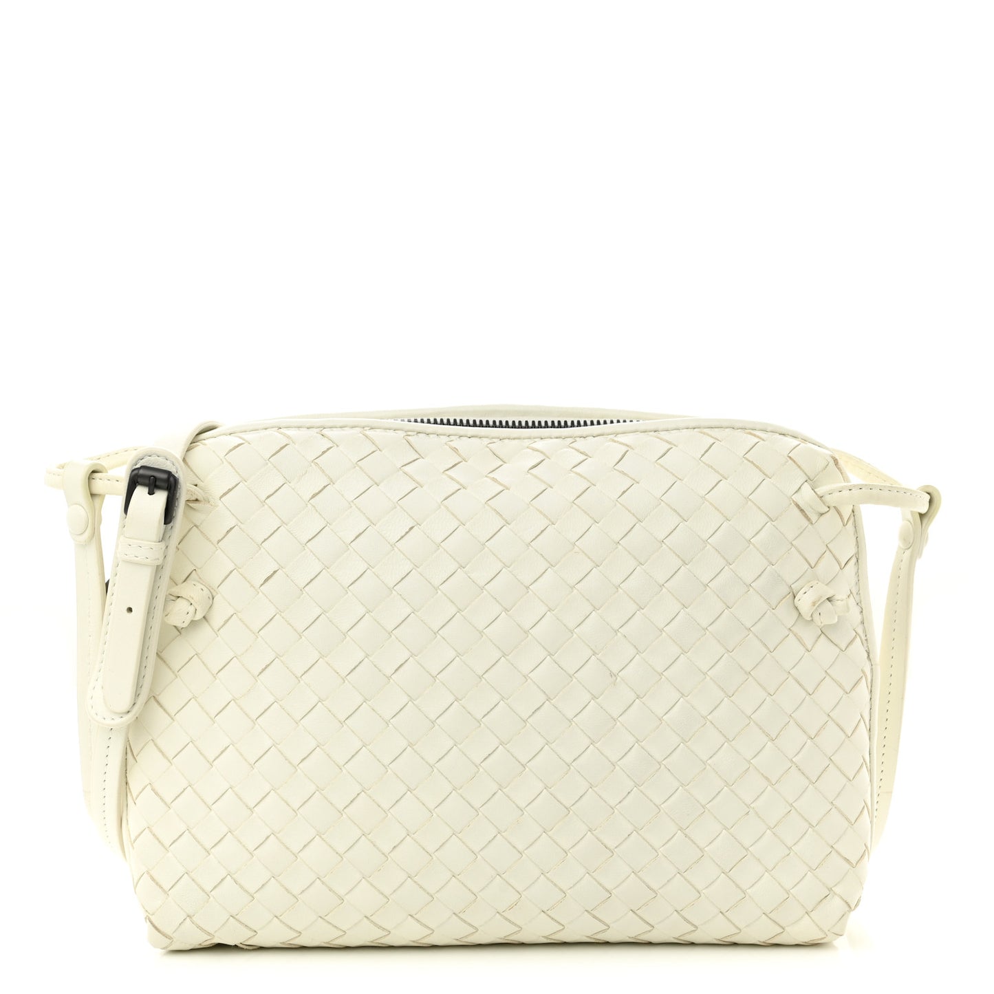 Nappa Intrecciato Nodini Crossbody Messenger White