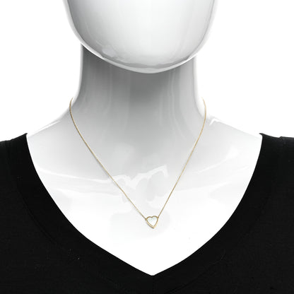 Jennifer Meyer 18K Yellow Gold Mother of Pearl Mini Heart Pendant Necklace 2 of 4