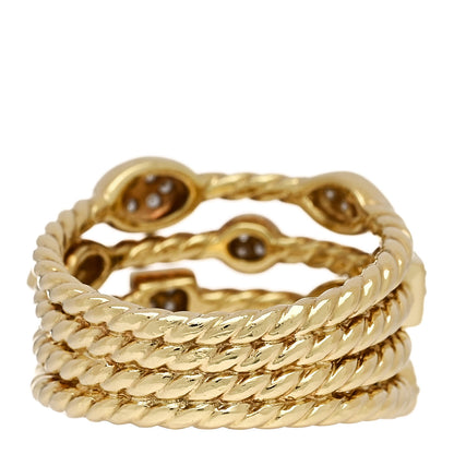 David Yurman 18K Yellow Gold Diamond Four-Row Confetti Ring 53 6.5 3 of 4