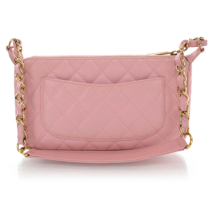 Chanel Caviar Quilted Pochette Pink 3 of 8