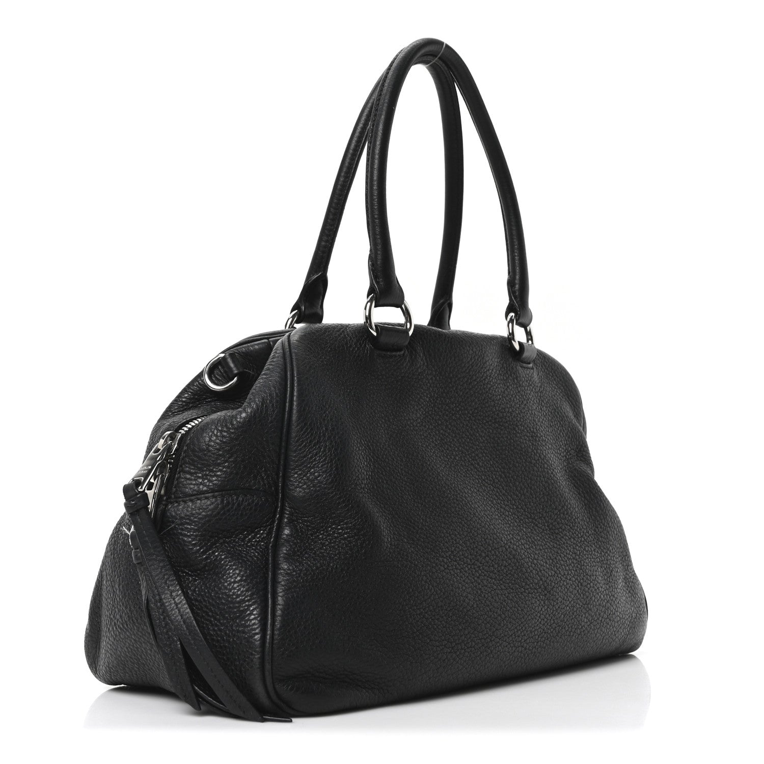 Prada Vitello Phenix Bowling Bag Black 3 of 9