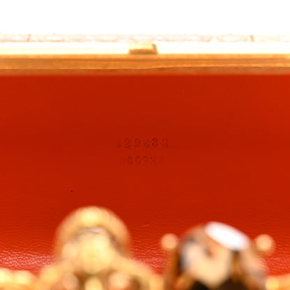 Alexander McQueen Snakeskin Knuckle Box Clutch Orange 6 of 8