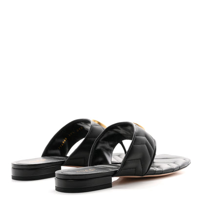 Gucci Nappa Charlotte Double G Marmont Thong Sandals 39.5 Black 5 of 10