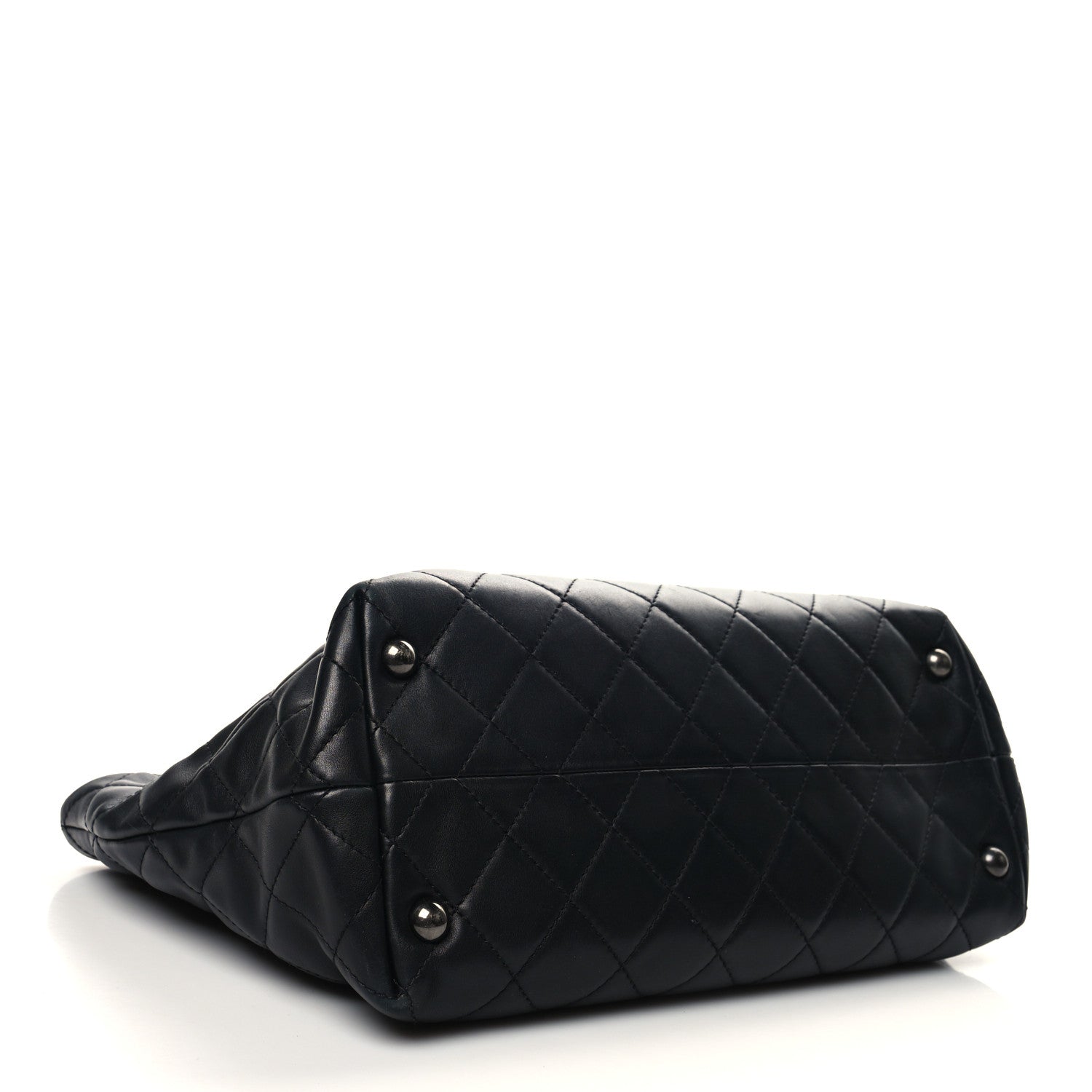 Chanel Calfskin Quilted Small Shopping In Chains Tote Black 4 of 14