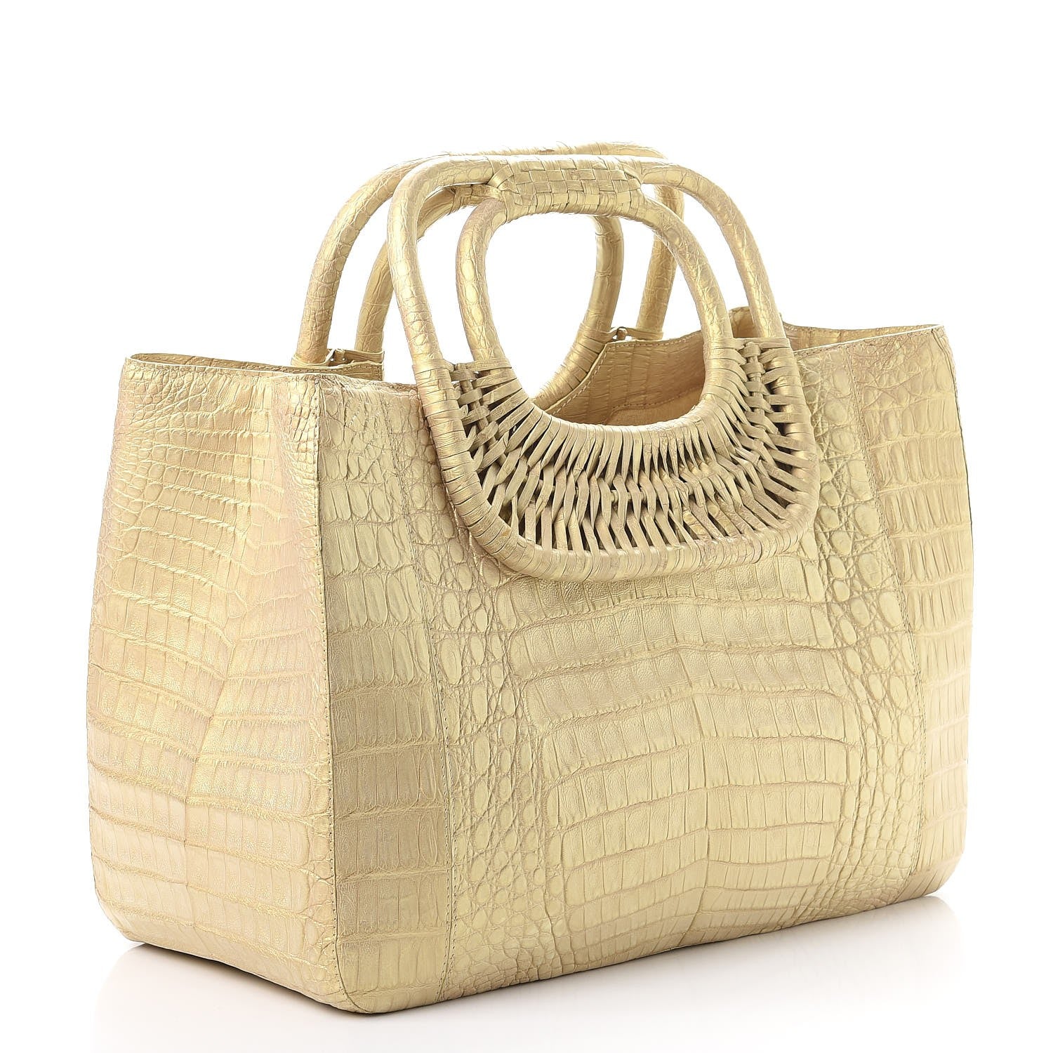 Nancy Gonzalez Crocodile Tote Gold 3 of 13