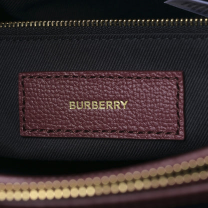 Burberry Grainy Calfskin House Check Medium Banner Tote Crimson 6 of 9