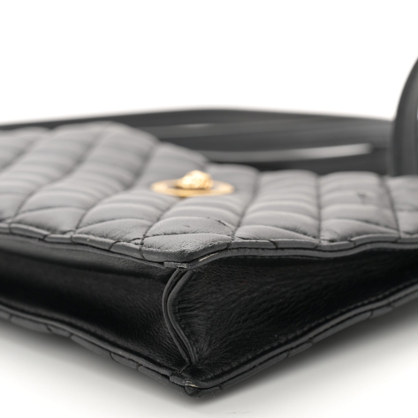 Calfskin Quilted Small Tribute Icon Pouch Black