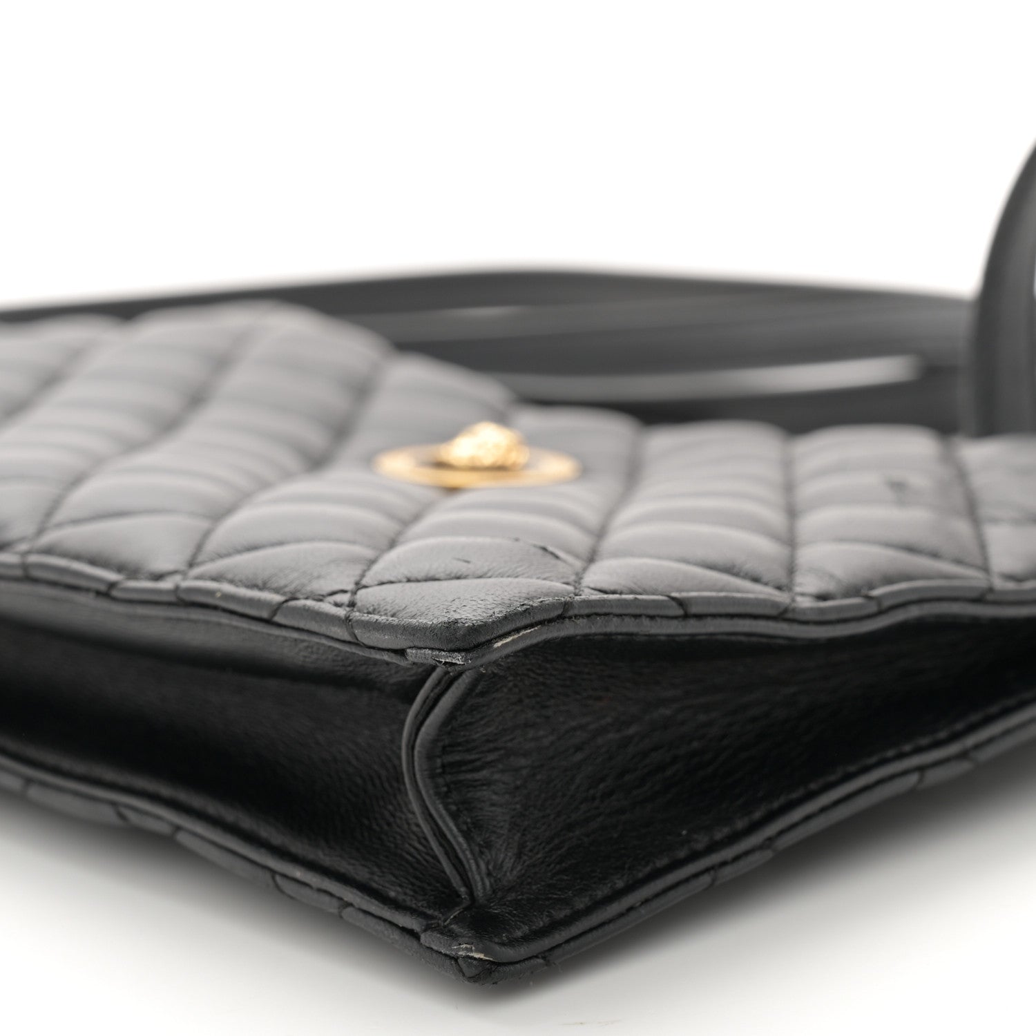 Versace Calfskin Quilted Small Tribute Icon Pouch Black 8 of 11