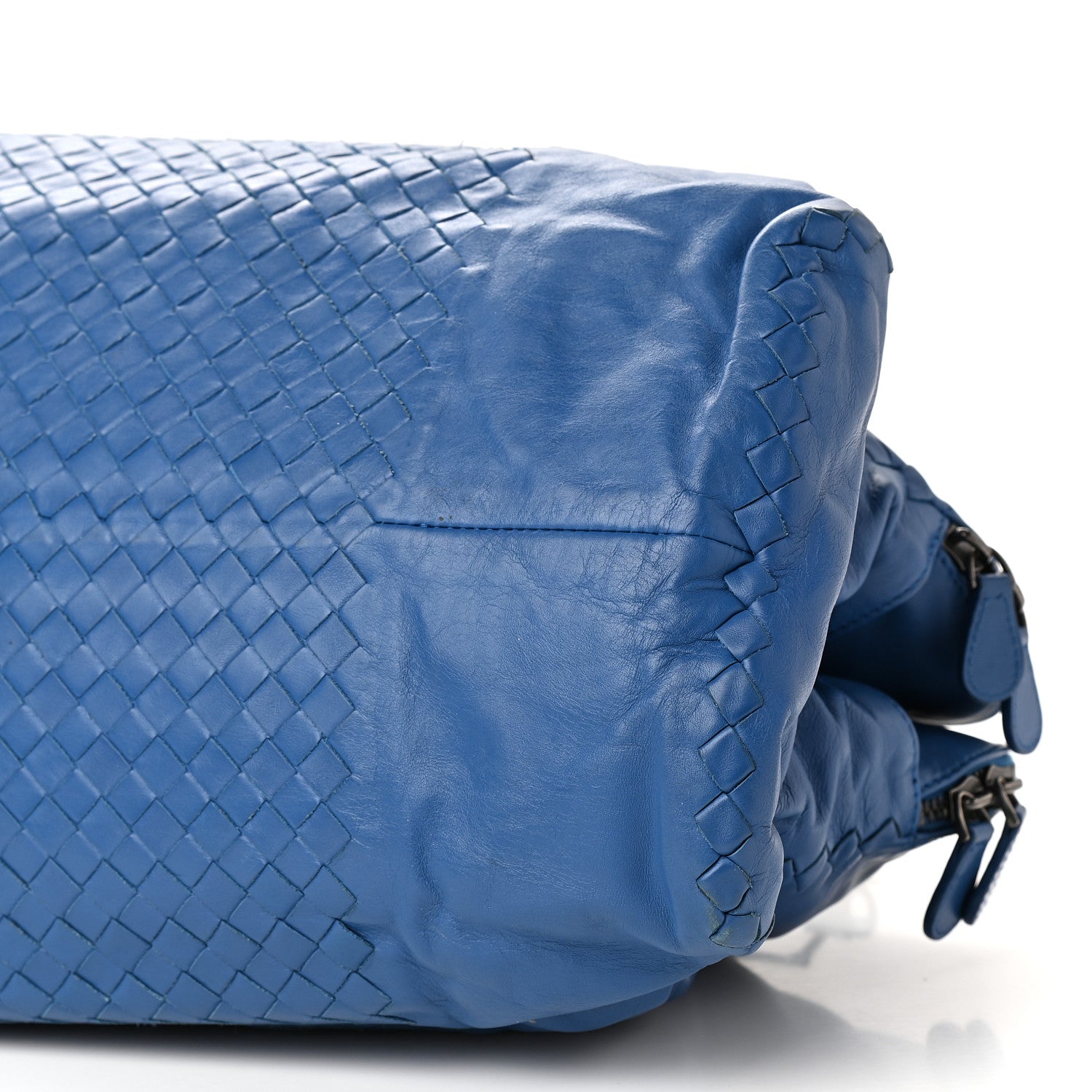 Bottega Veneta Calfskin Intrecciato Large Leggero Tote Blue 10 of 11