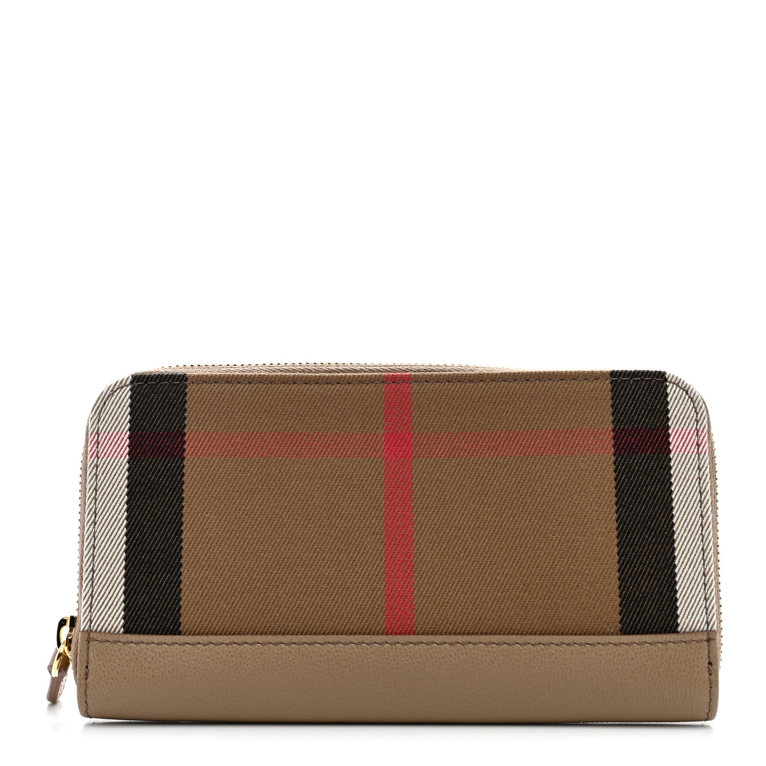 Burberry House Check Large Ziggy Zip Around Wallet Chestnut Beige 1 of 7