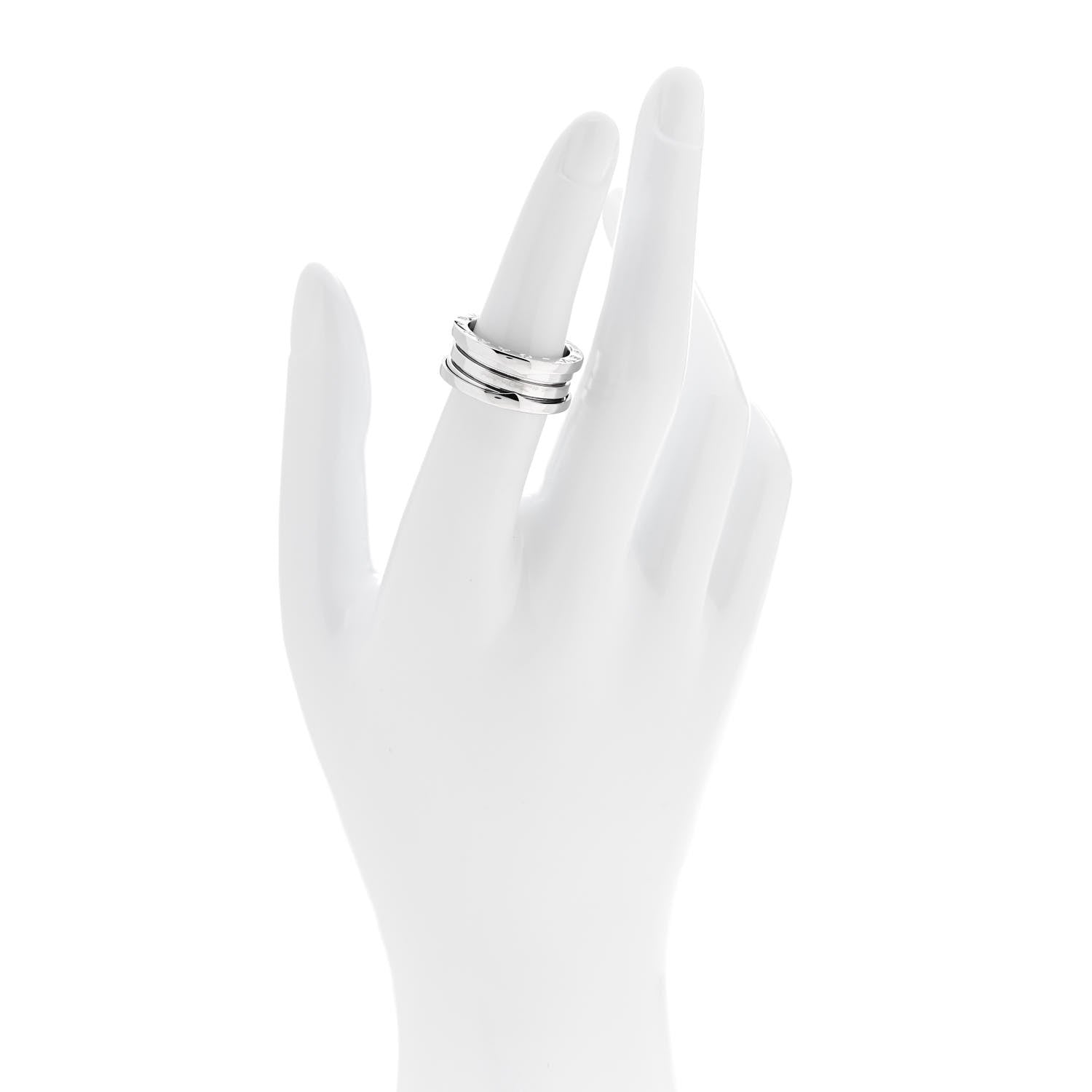 Bulgari 18K White Gold B.Zero1 Three-Band Ring 53 6.5 2 of 5