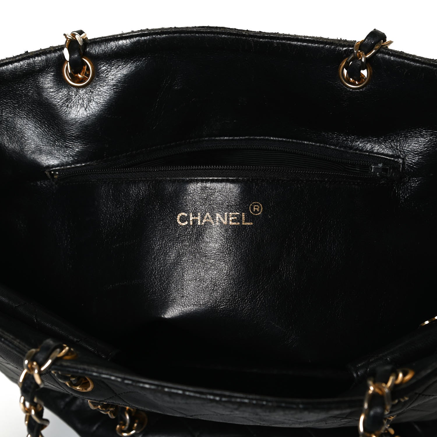 Chanel Lambskin Quilted Shopper Tote Black 9 of 11