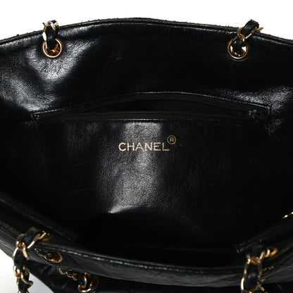 Chanel Lambskin Quilted Shopper Tote Black 9 of 11