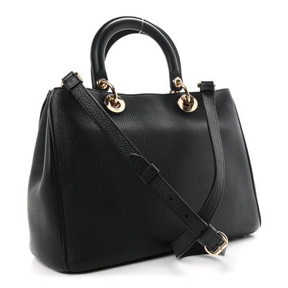 Christian Dior Bullcalf Medium Diorissimo Tote Black Rose Indien 3 of 13