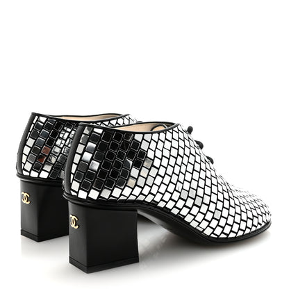 Chanel Mirror Facets Lace Up Boots 36.5 Silver 10 of 20