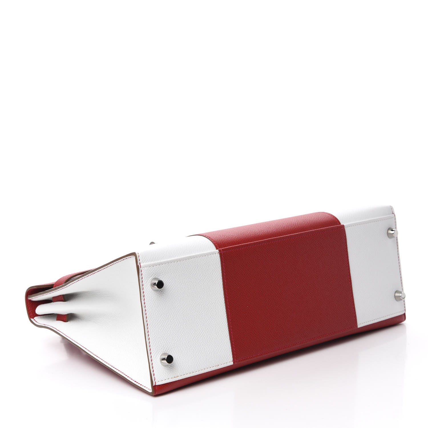 Hermes Epsom Flag Kelly Sellier 32 Rouge Casaque White 4 of 11
