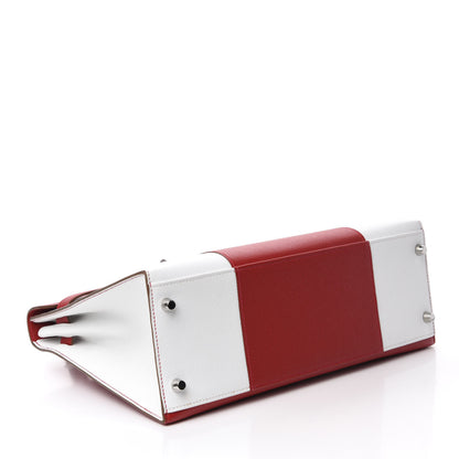 Hermes Epsom Flag Kelly Sellier 32 Rouge Casaque White 4 of 11
