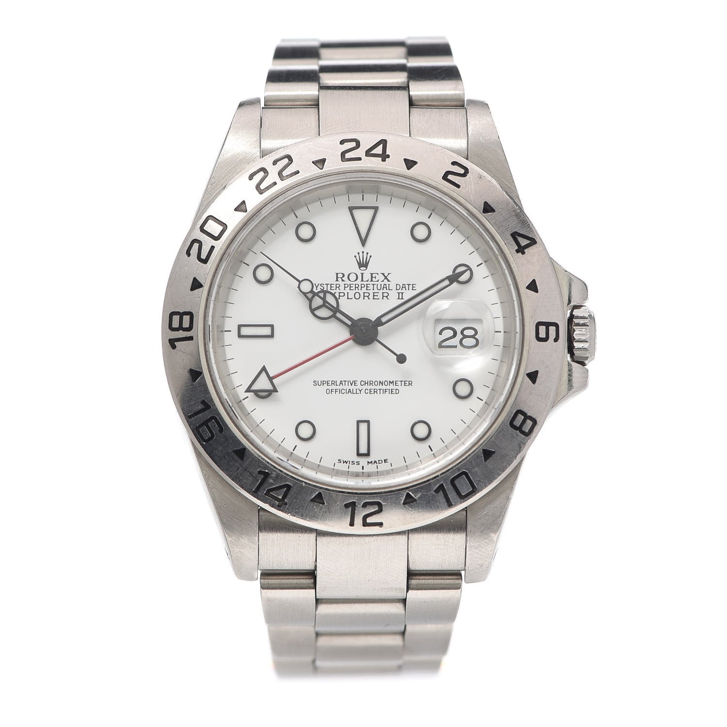Stainless Steel 40mm Oyster Perpetual Date Explorer II Watch White 16570