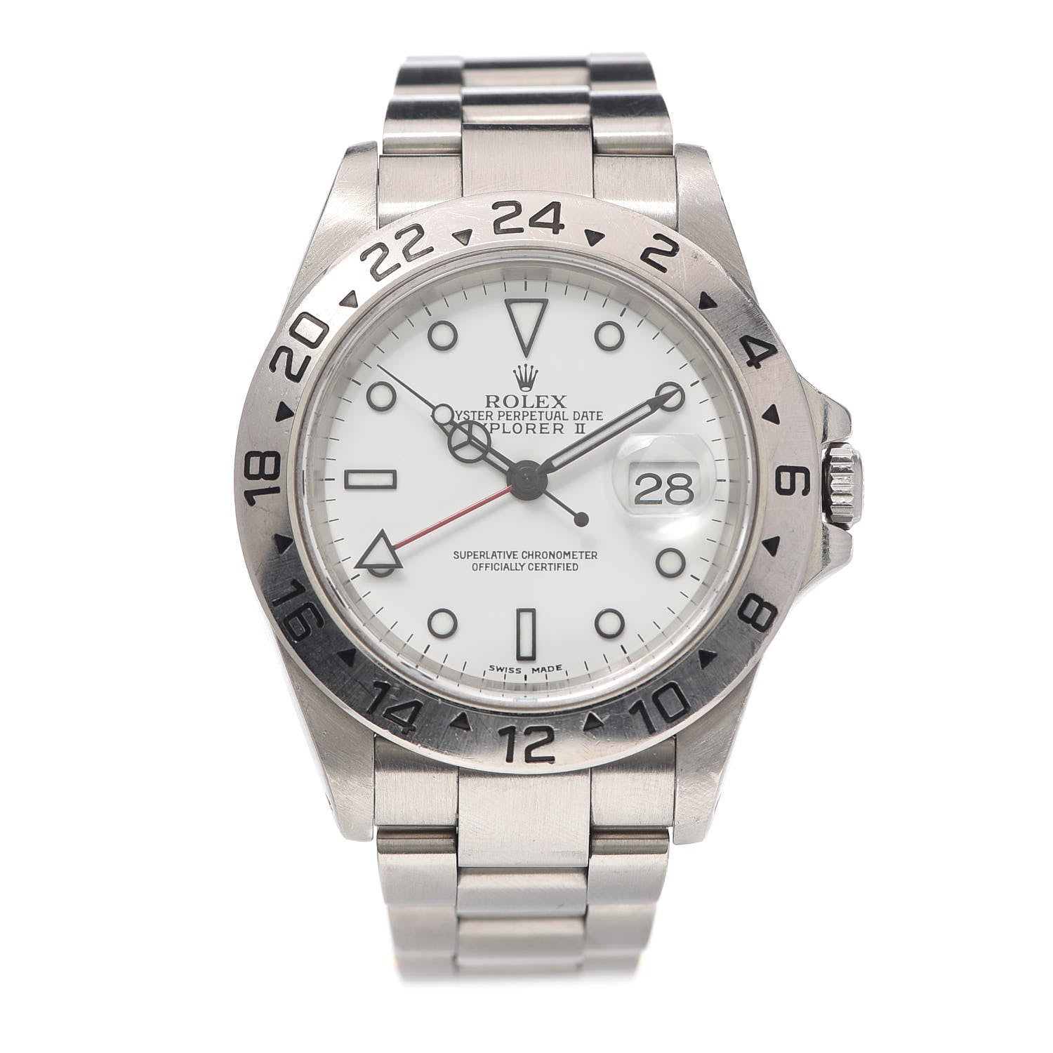 Rolex Stainless Steel 40mm Oyster Perpetual Date Explorer II Watch White 16570 1 of 5