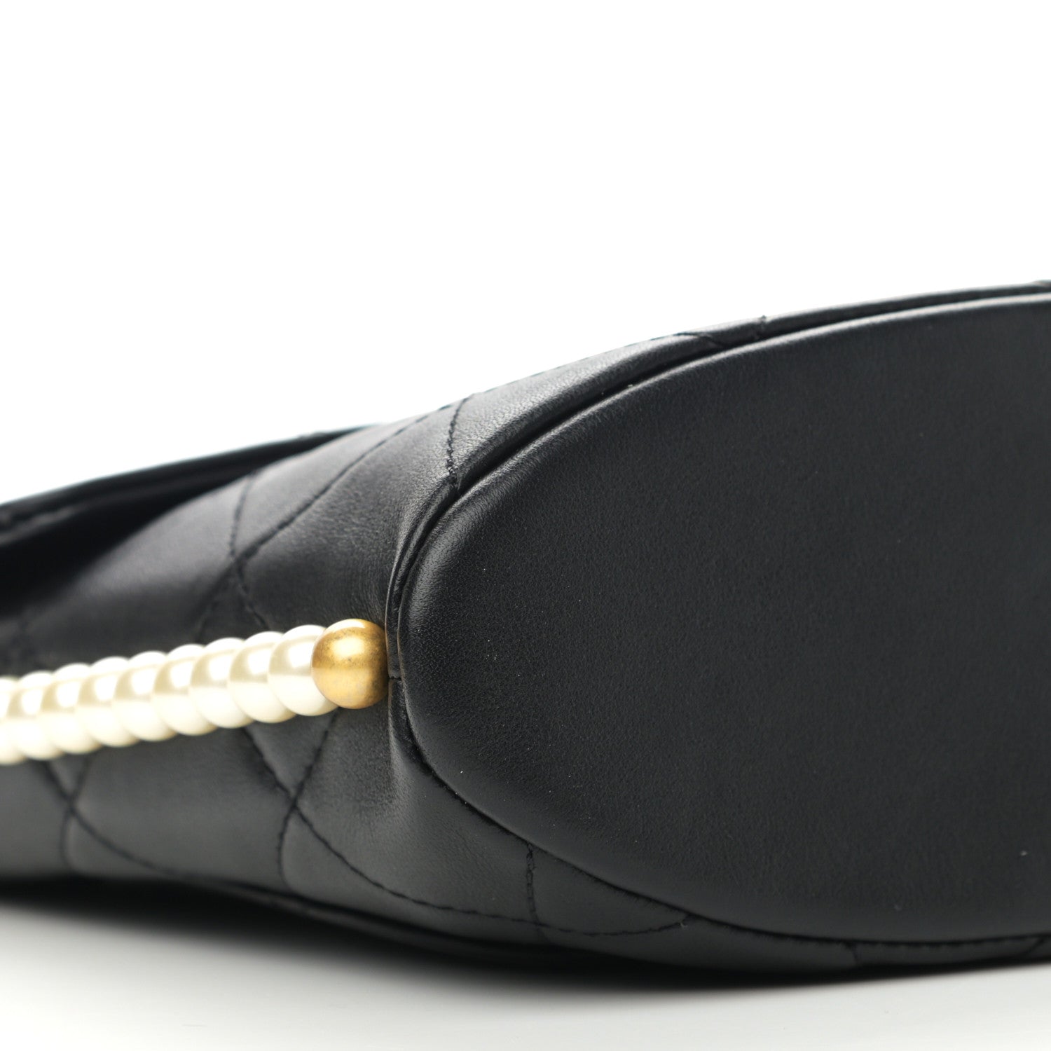 Chanel Calfskin Quilted Pearl Small About Pearls Hobo Bag Black 9 of 10