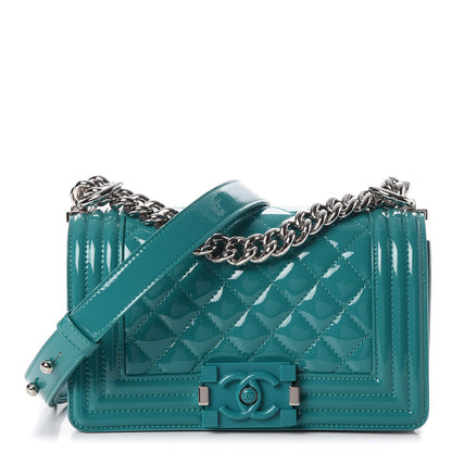 Chanel Patent Calfskin Small Plexiglass Boy Flap Green 1 of 8