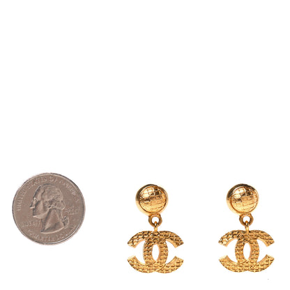 Chanel CC Drop Earrings Gold 2 of 5
