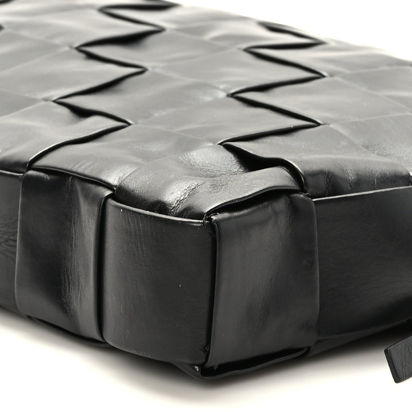 Paper Calfskin Maxi Intreccio Large Document Zipped Case Black