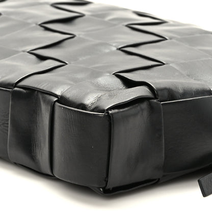 Bottega Veneta Paper Calfskin Maxi Intreccio Large Document Zipped Case Black 8 of 9