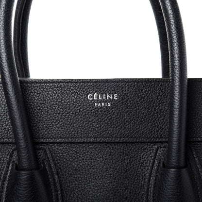 Celine Drummed Calfskin Mini Luggage Black 11 of 11