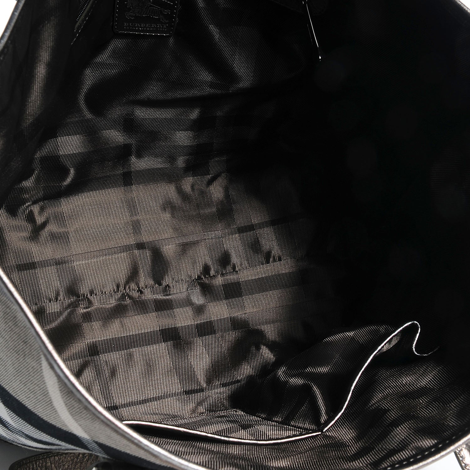 Burberry Shimmer Check Byron Tote Silver 6 of 9
