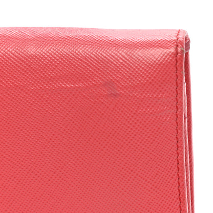 Prada Saffiano Metal Continental Flap Wallet Peonia 9 of 15