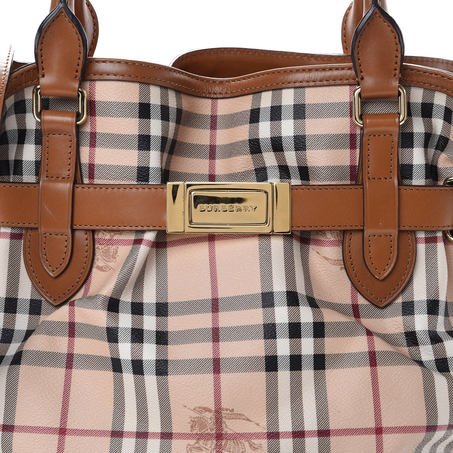 Burberry Haymarket Check Medium Golderton Tote Mid Camel 8 of 15